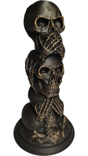Το 3 Wise Skulls είναι ένα εκπληκτικό σχέδιο εμπνευσμένο από το διάσημο ιαπωνικό εικονογραφικό ρητό "δεν βλέπω, δεν ακούω, δεν μιλάω για το κακό".